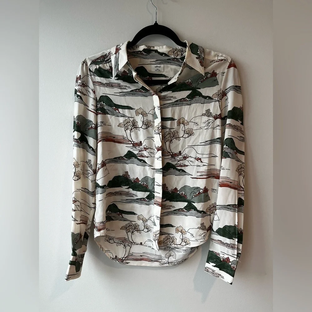 Wilfred Silk Button Down Blouse - Picture 2 of 5